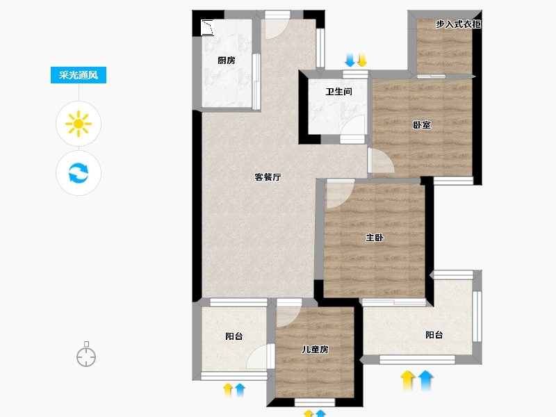 福建省-厦门市-三盛国际海岸-63.09-户型库-采光通风