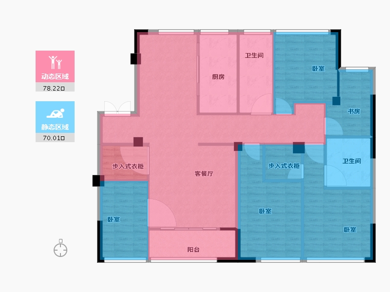 浙江省-宁波市-绿城深蓝公寓-135.10-户型库-动静分区