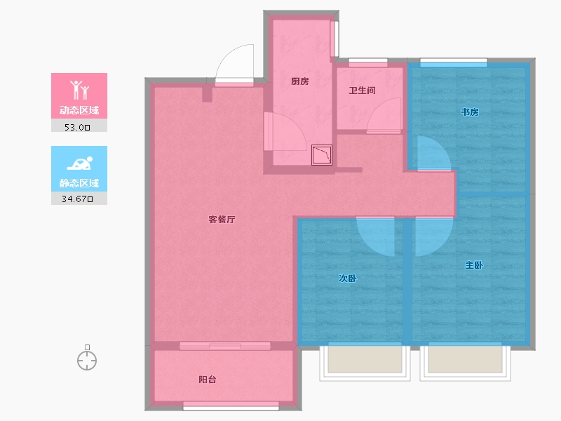 山东省-济南市-加州启城-78.00-户型库-动静分区