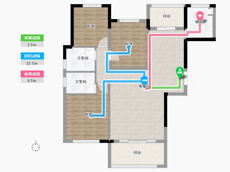 湖北省-黄冈市-誉天下·尚都·名城·首府-98.27-户型库-动静线