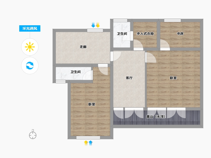 湖北省-宜昌市-交投十里春风-84.49-户型库-采光通风