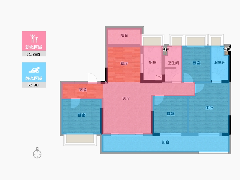 湖南省-衡阳市-碧桂园·华新时代-102.43-户型库-动静分区