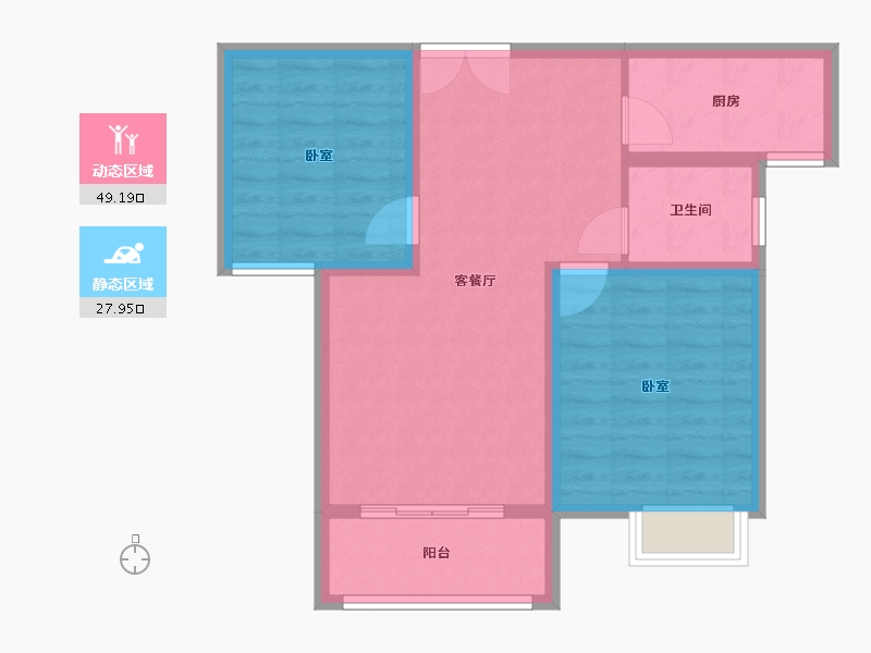 河南省-南阳市-钓鱼台壹号-69.00-户型库-动静分区