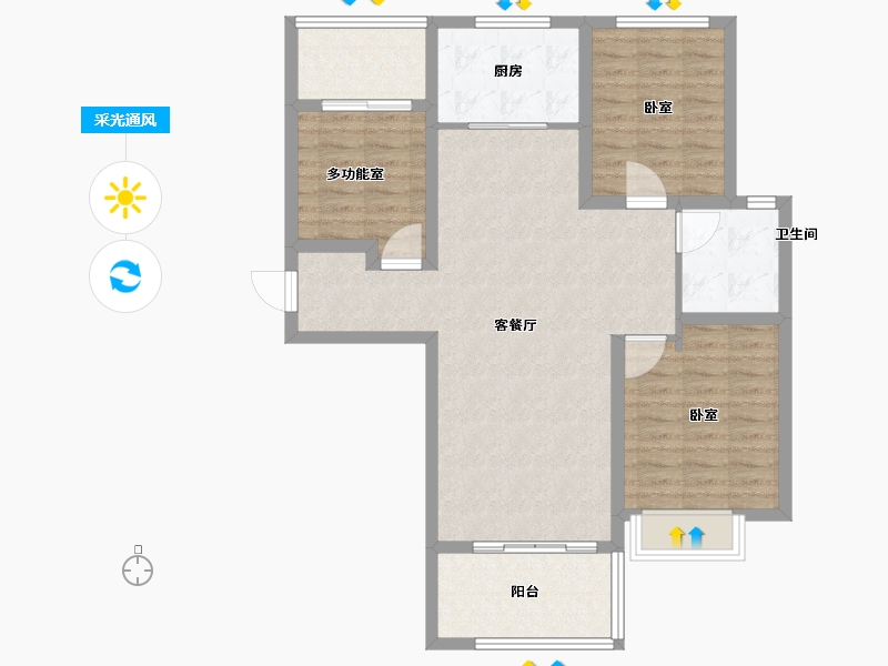 河南省-开封市-亚新美好香颂-91.99-户型库-采光通风