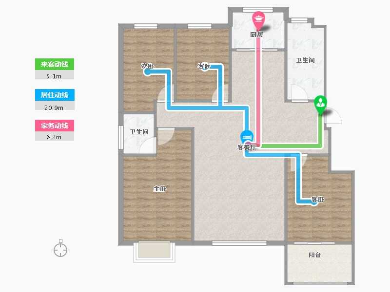 山东省-淄博市-锦绣淄江-115.93-户型库-动静线