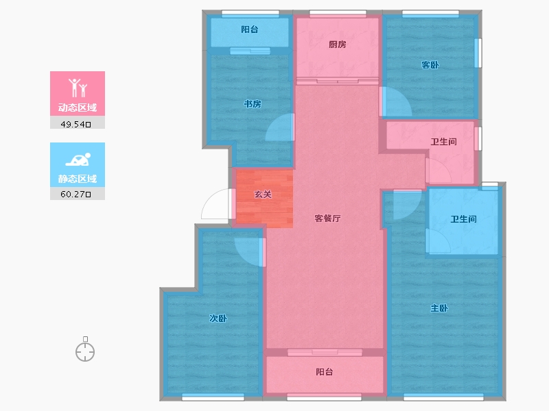 浙江省-金华市-滨江锦绣之城-98.39-户型库-动静分区