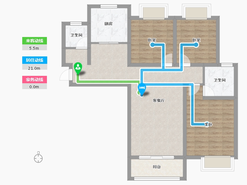 江苏省-宿迁市-恒昌·阳光里-83.17-户型库-动静线