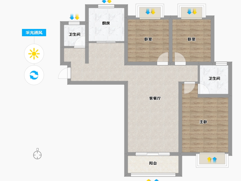 江苏省-宿迁市-恒昌·阳光里-83.17-户型库-采光通风