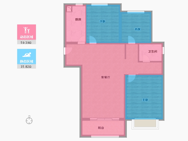 山东省-济南市-加州启城-85.00-户型库-动静分区