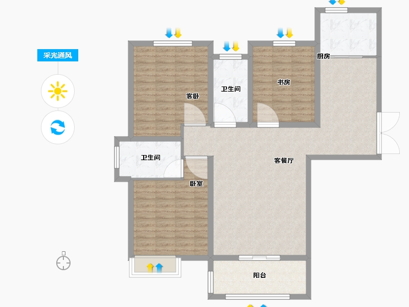 河南省-许昌市-懿合苑-114.00-户型库-采光通风