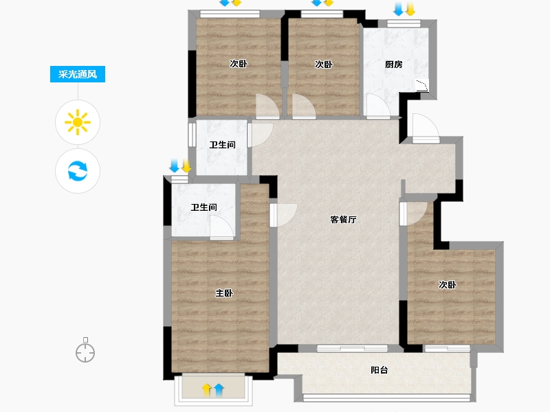 福建省-福州市-望海潮-100.00-户型库-采光通风