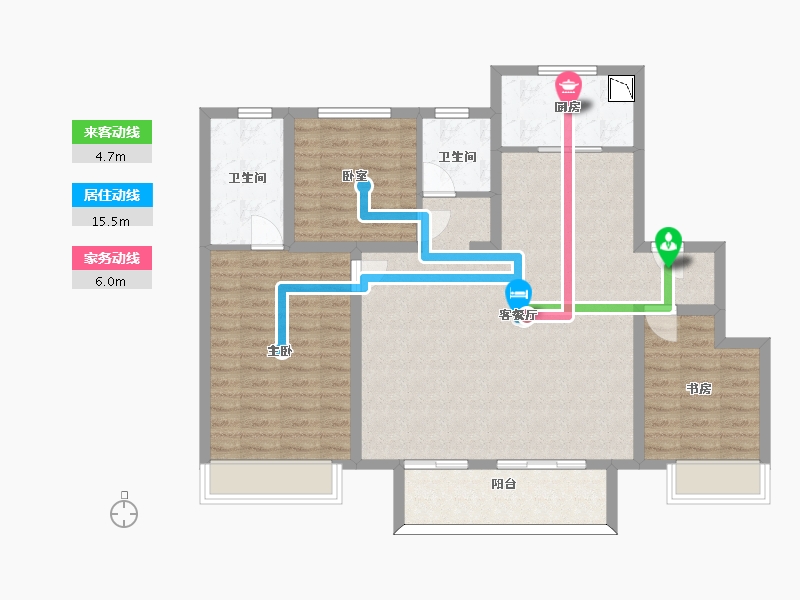 山东省-济南市-大华鸿郡-104.44-户型库-动静线