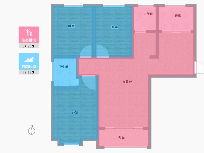 河南省-商丘市-白云世贸商城一期-105.00-户型库-动静分区