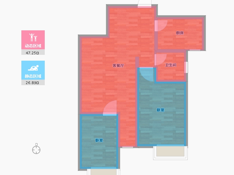 江苏省-宿迁市-美林尚东壹号-65.81-户型库-动静分区