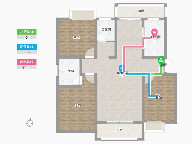 河南省-南阳市-钓鱼台壹号-115.00-户型库-动静线