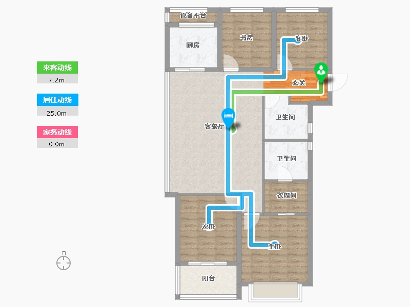 浙江省-金华市-滨江锦绣之城-105.63-户型库-动静线