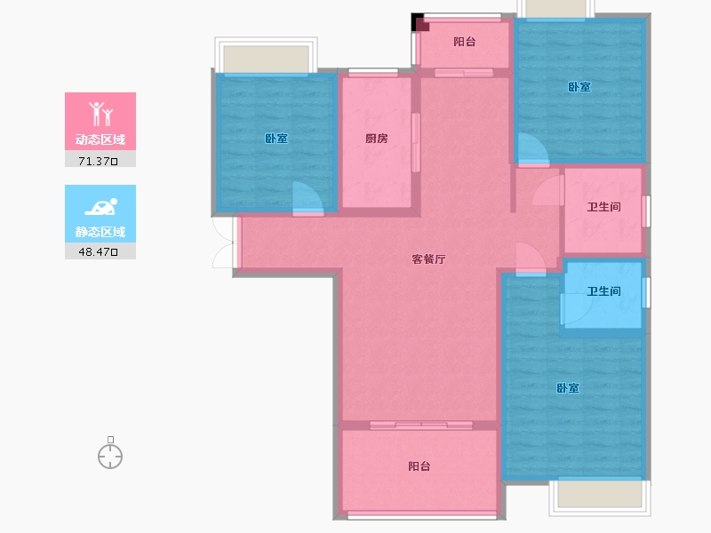 河南省-南阳市-钓鱼台壹号-106.95-户型库-动静分区