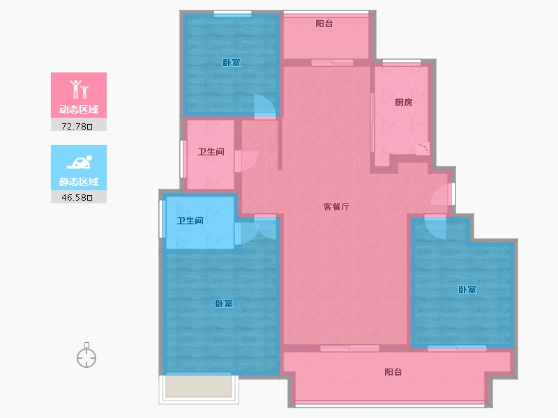 河南省-驻马店市-龙湖美景-106.29-户型库-动静分区