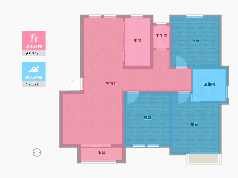 山东省-东营市-山东新汇御园-105.69-户型库-动静分区