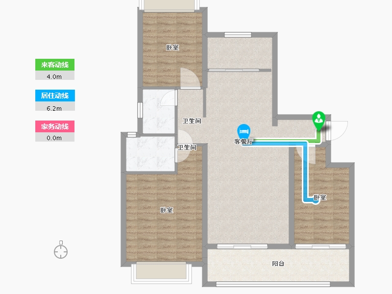 河南省-信阳市-四季花城·金桂园-102.20-户型库-动静线