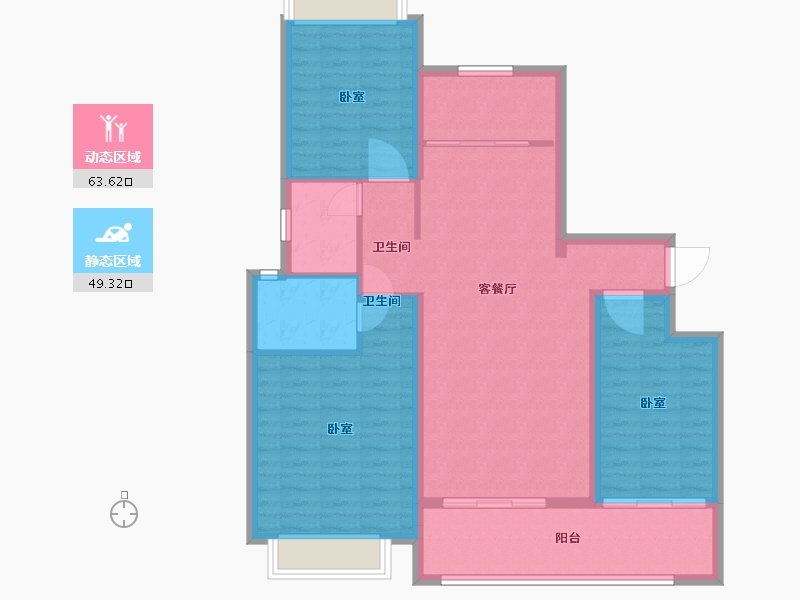 河南省-信阳市-四季花城·金桂园-102.20-户型库-动静分区