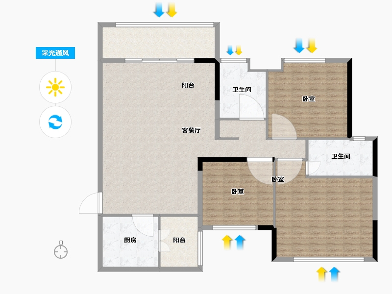 湖北省-宜昌市-领秀龙城-161.00-户型库-采光通风