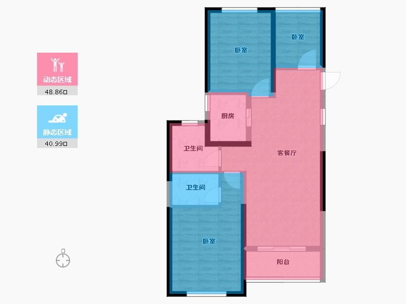 浙江省-金华市-中建海西晓郡-79.93-户型库-动静分区