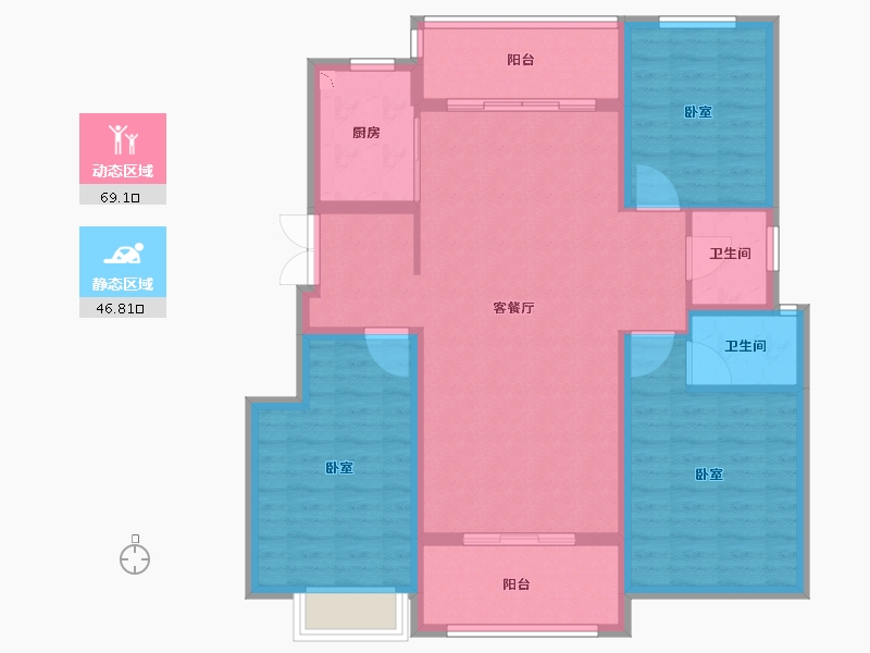 河南省-商丘市-柘城千墅院-104.43-户型库-动静分区