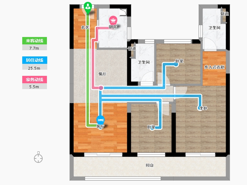 湖南省-衡阳市-碧桂园·华新时代-85.09-户型库-动静线