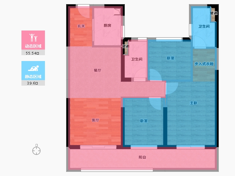 湖南省-衡阳市-碧桂园·华新时代-85.09-户型库-动静分区