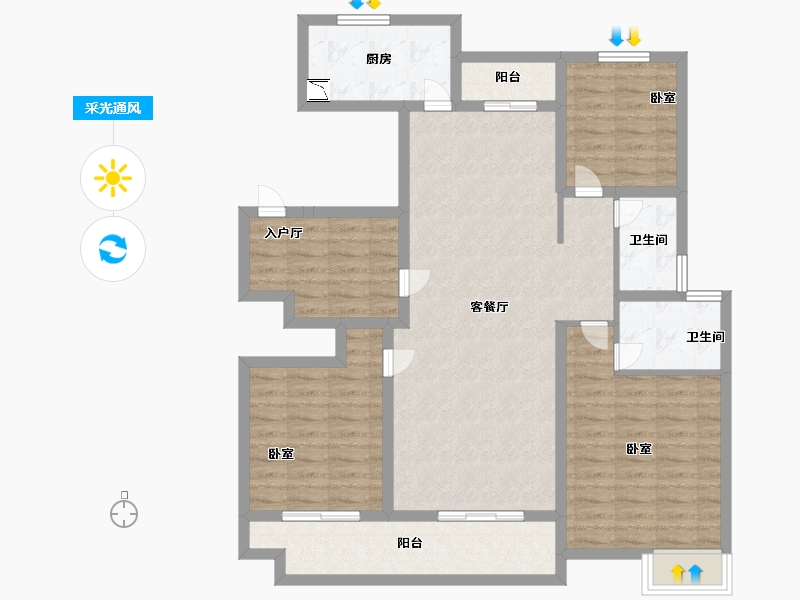 河南省-驻马店市-龙湖美景-108.19-户型库-采光通风