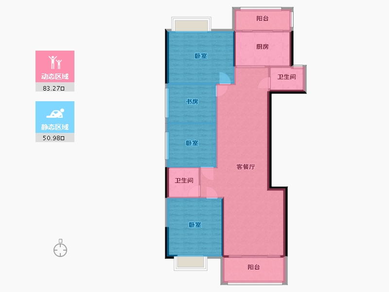 湖南省-常德市-四季红新城-123.80-户型库-动静分区