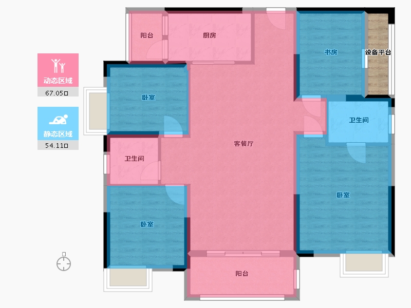 湖南省-邵阳市-仁为峰邵东壹号-112.04-户型库-动静分区