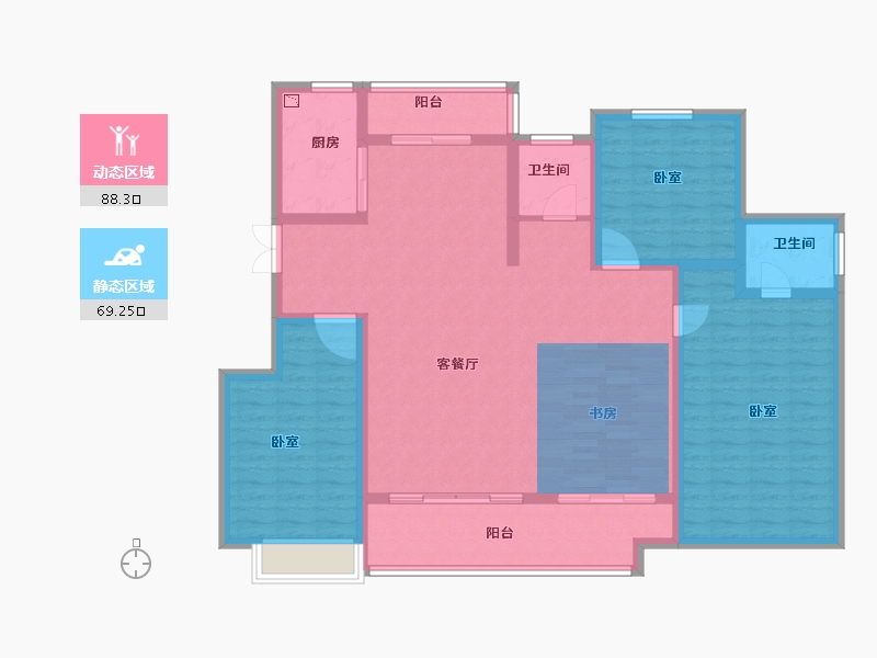 河南省-商丘市-柘城千墅院-132.45-户型库-动静分区