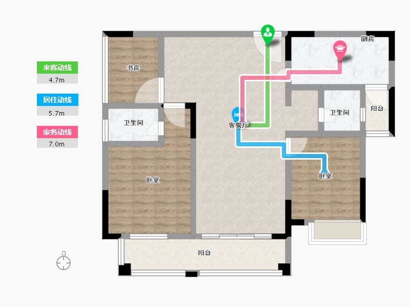 河南省-南阳市-钓鱼台壹号-101.00-户型库-动静线