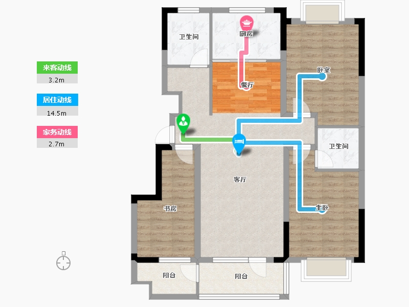 山东省-日照市-慧泽园洋房-100.38-户型库-动静线