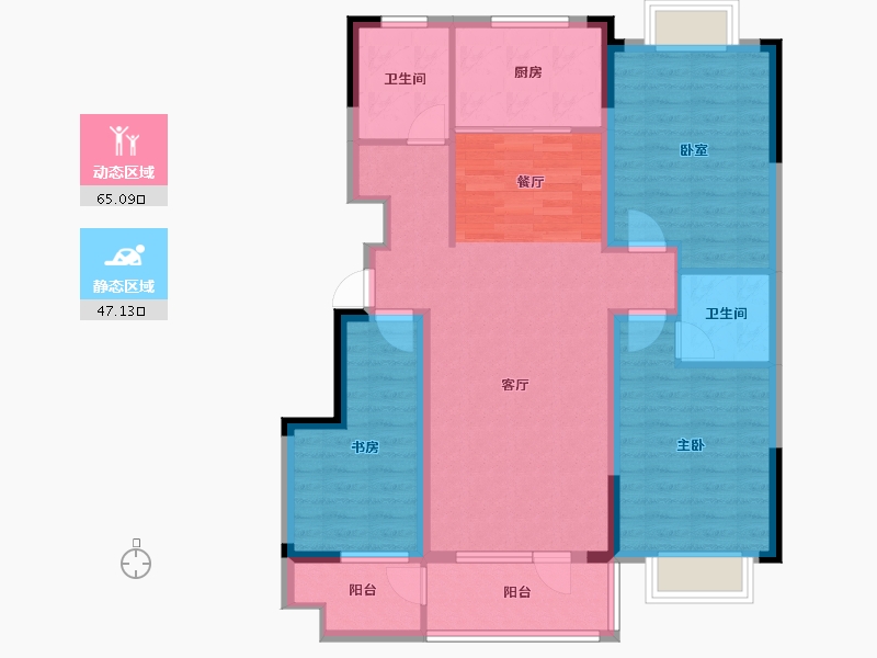 山东省-日照市-慧泽园洋房-100.38-户型库-动静分区