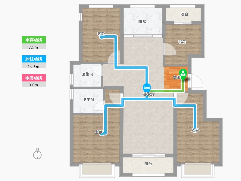 浙江省-金华市-滨江锦绣之城-99.74-户型库-动静线