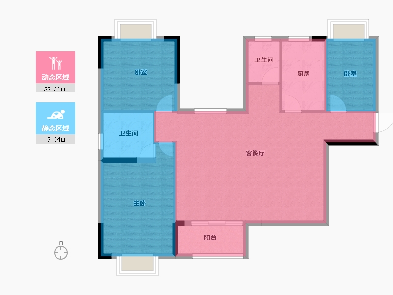 湖北省-黄冈市-锦绣山河幸福城三期-99.04-户型库-动静分区