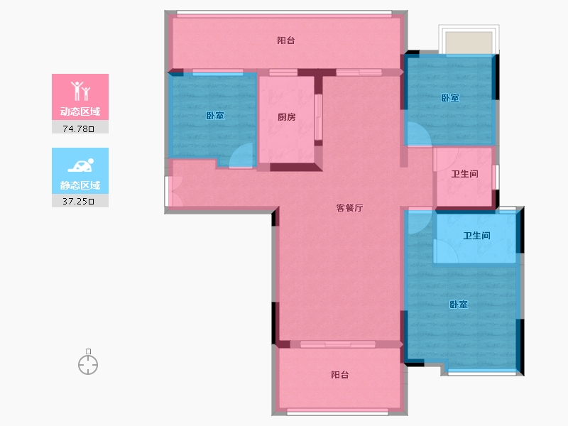 湖北省-黄冈市-泰鼎公馆-99.81-户型库-动静分区