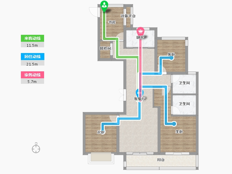 浙江省-金华市-滨江锦绣之城-100.01-户型库-动静线