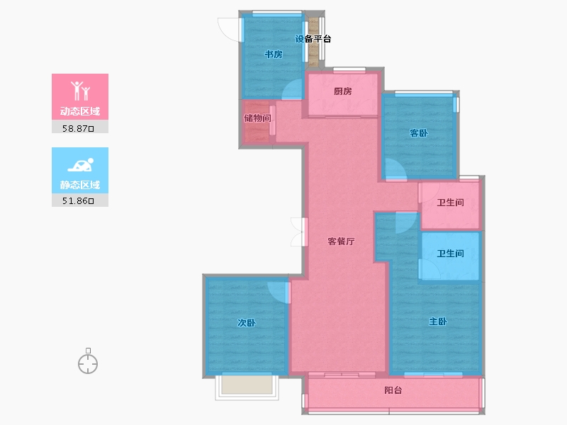 浙江省-金华市-滨江锦绣之城-100.01-户型库-动静分区