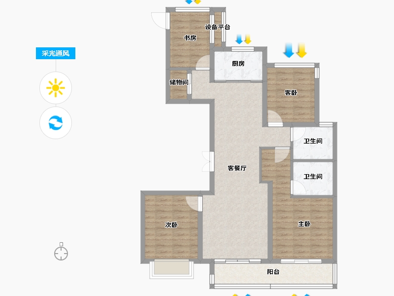 浙江省-金华市-滨江锦绣之城-100.01-户型库-采光通风