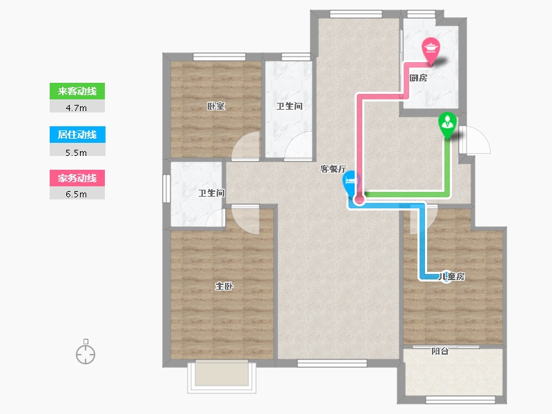 山东省-淄博市-锦绣淄江-99.00-户型库-动静线