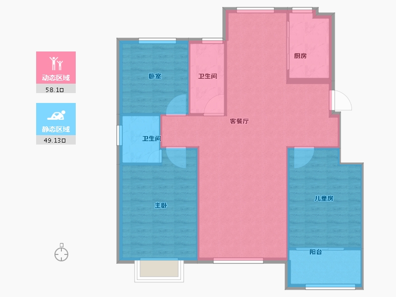 山东省-淄博市-锦绣淄江-99.00-户型库-动静分区