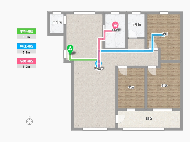 山东省-滨州市-双湖贵苑-102.22-户型库-动静线