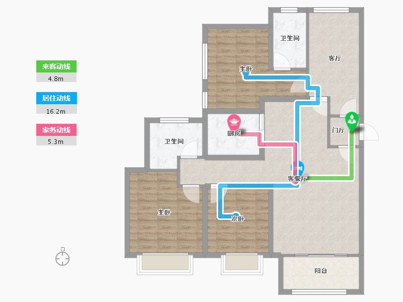 山东省-济南市-碧桂园翡翠雅郡-108.00-户型库-动静线