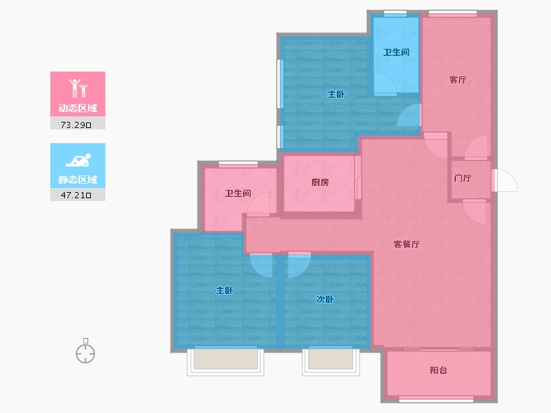 山东省-济南市-碧桂园翡翠雅郡-108.00-户型库-动静分区