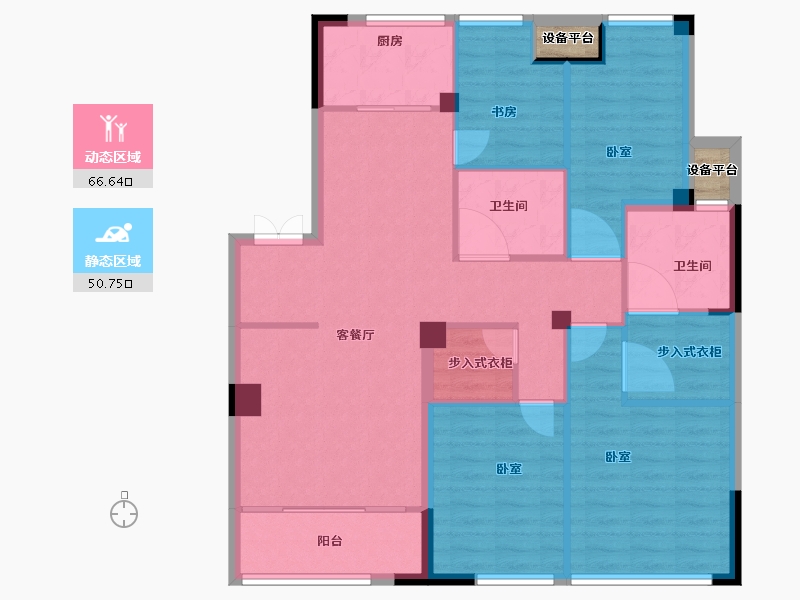 浙江省-宁波市-绿城深蓝公寓-107.71-户型库-动静分区