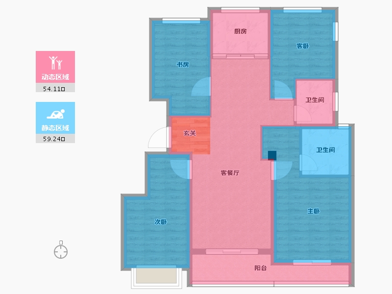 浙江省-金华市-滨江锦绣之城-101.69-户型库-动静分区